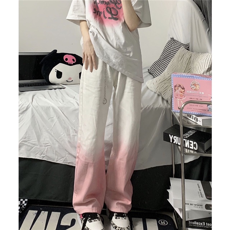 Quần jeans Nữ Dài Lưng Cao Dáng Rộng Thời Trang Phong Cách