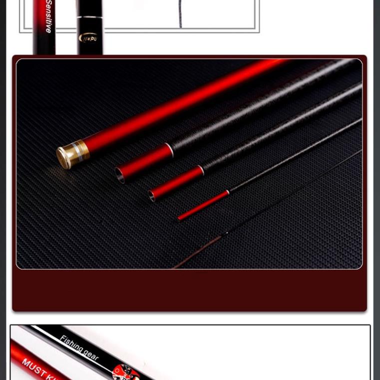 Cần câu tay cao cấp Quỷ vương 6H chất liệu carbon hoa văn sắc nét CD13 _ Đồ câu Phía bắc Đồ câu phía bắc