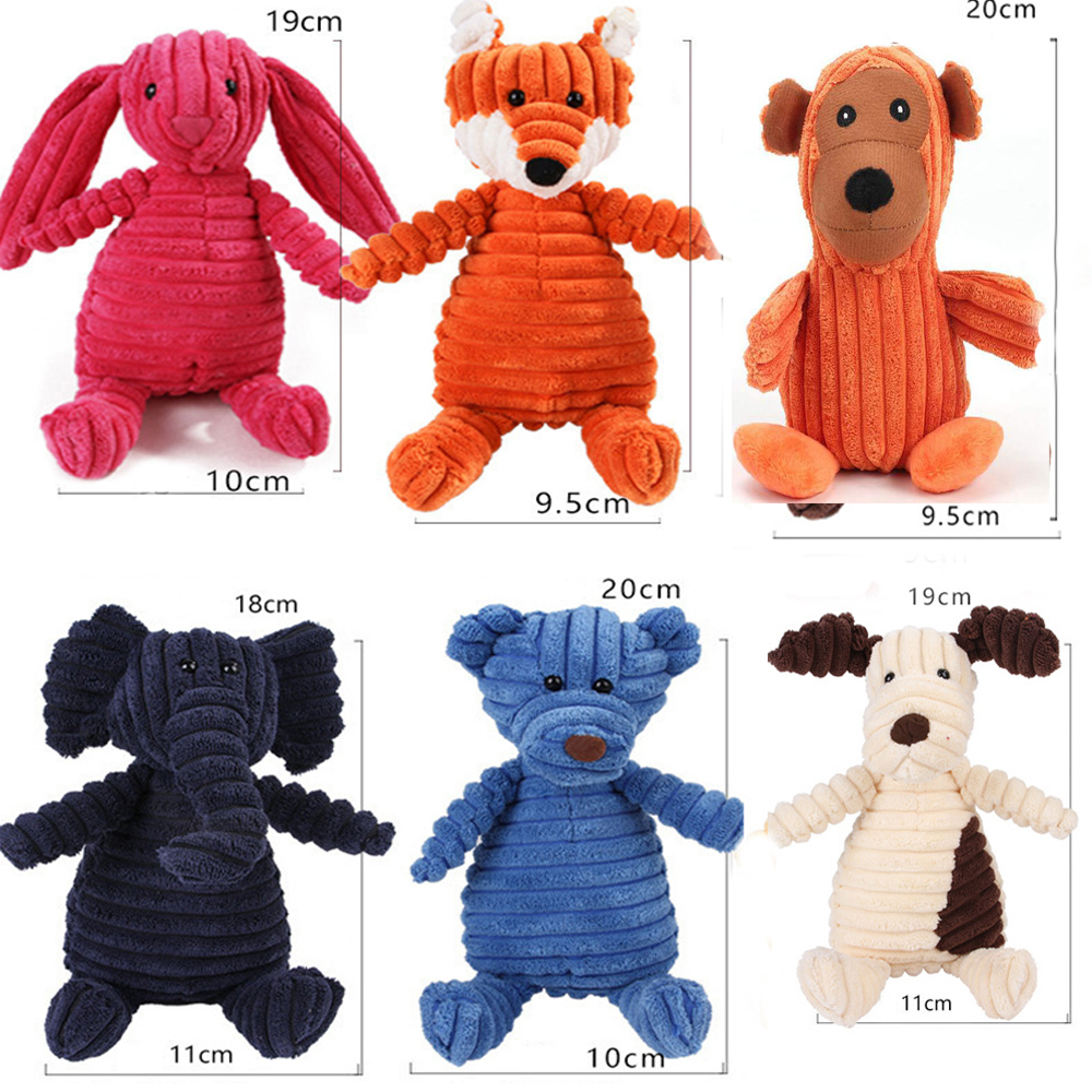 ❀SIMPLE❀ Pet Supplies Sounding Plush Toy Soft Bite Resistant Dog Chew Toys Interactive Monkey Corduroy Sheep Vocalization Funny Sound Squeaker/Multicolor