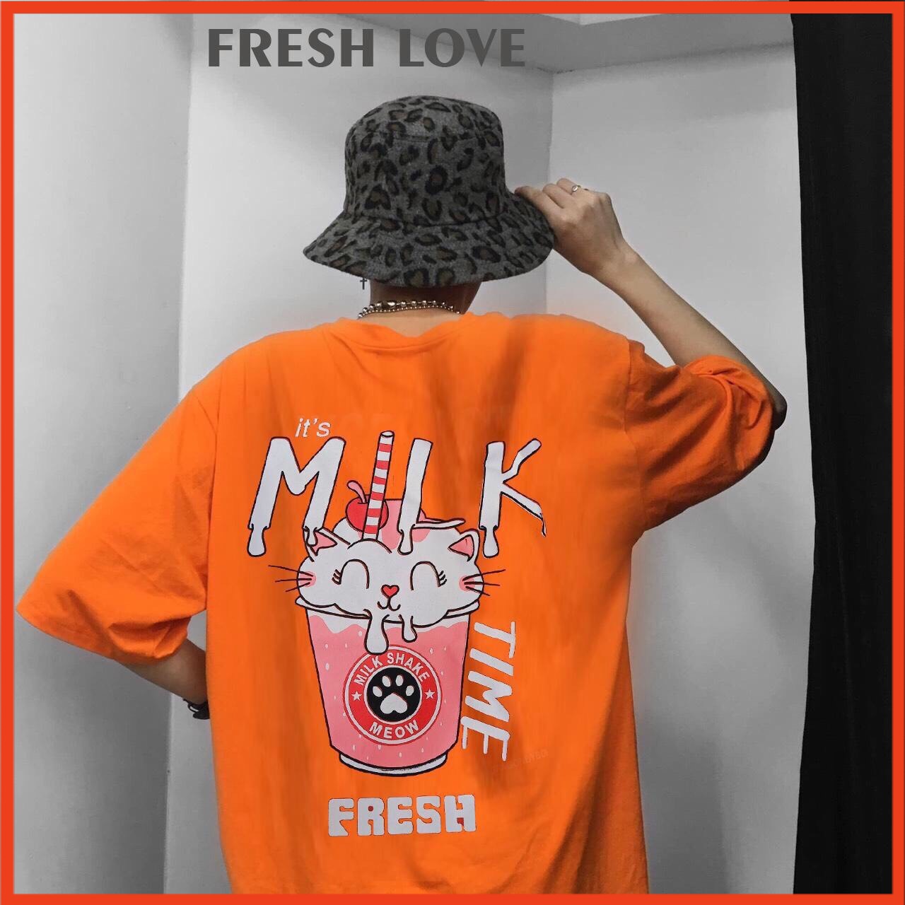 Áo Thun Unisex - Áo Cặp Nam Nữ MILK From Rộng Từ (45-75kg) | BigBuy360 - bigbuy360.vn