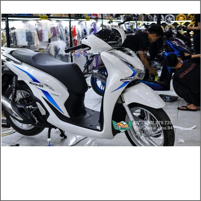 Tem Rời Sh 2020 Chỉ xanh dán xe trắng (C)