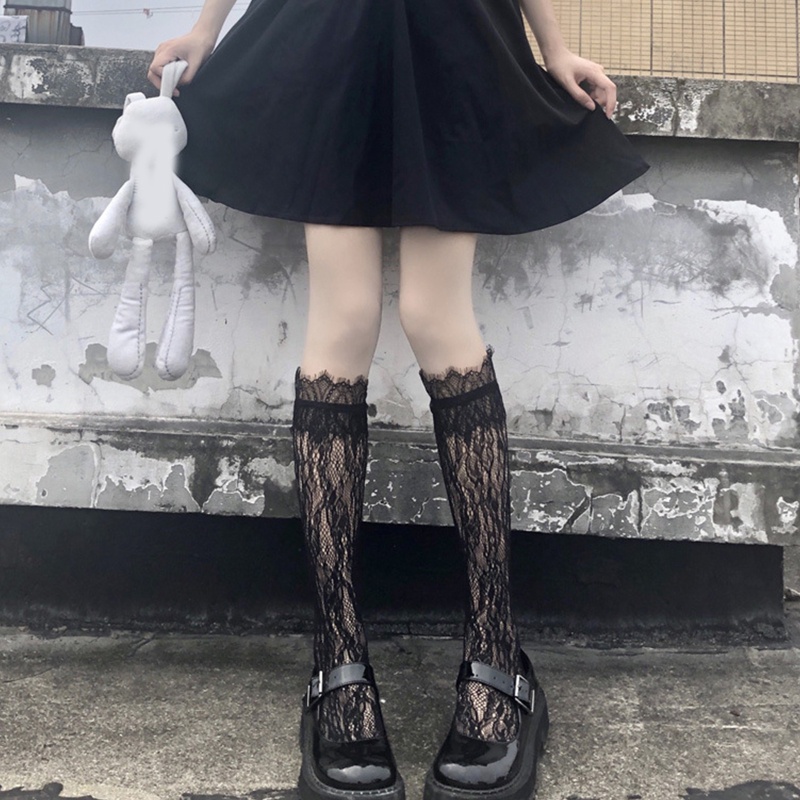 Vớ Dài Qua Gối Viền Ren Hoa Phong Cách Lolita YOUYO