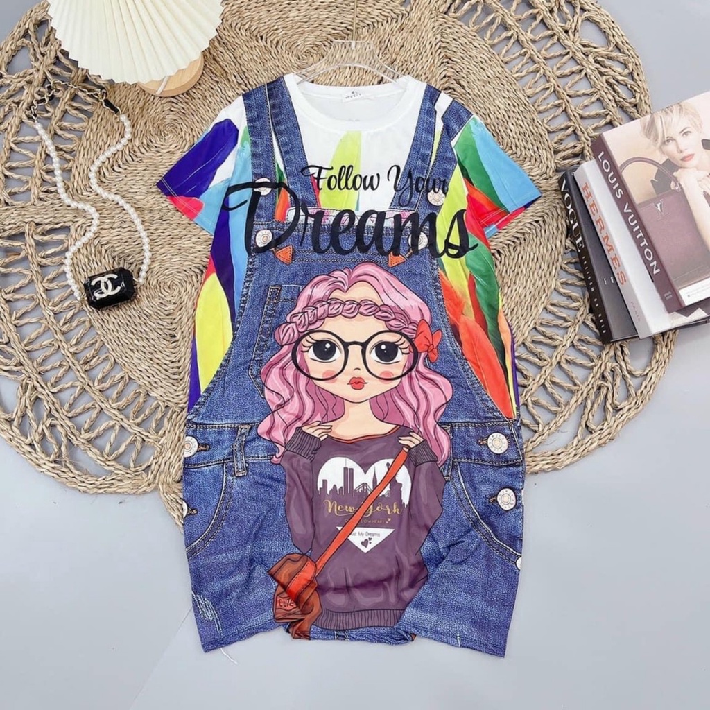 Váy bé gái Đầm bé gái in 3D size nhí đại TN22