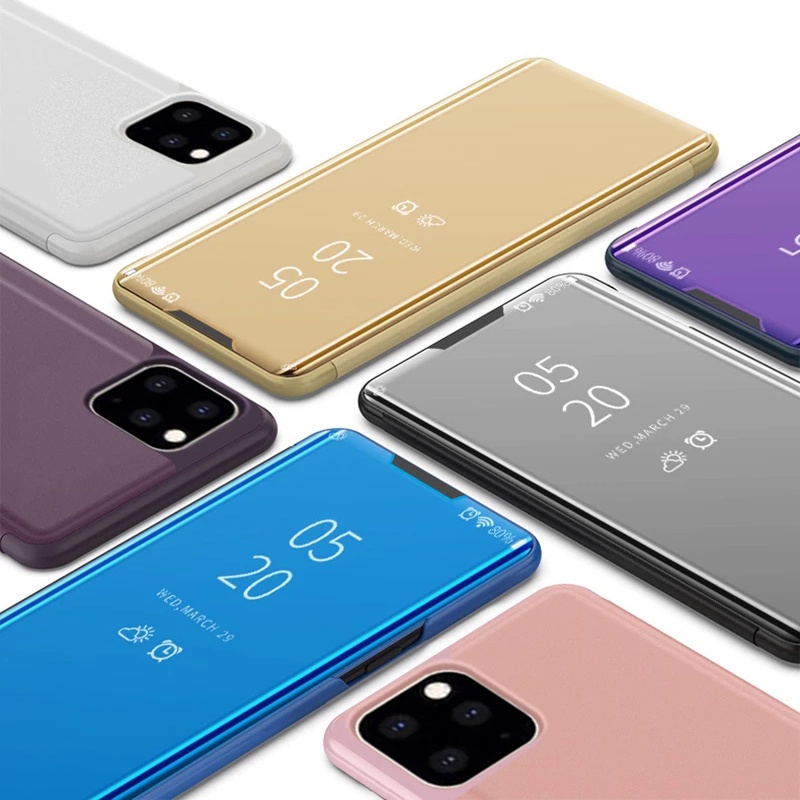 Ốp Điện Thoại Nắp Lật Tráng Gương Thông Minh Sang Trọng Cho iPhone 5 5S SE 6 6S 13 7 8 Plus XR 12 Mini 13 Mini SE 2020