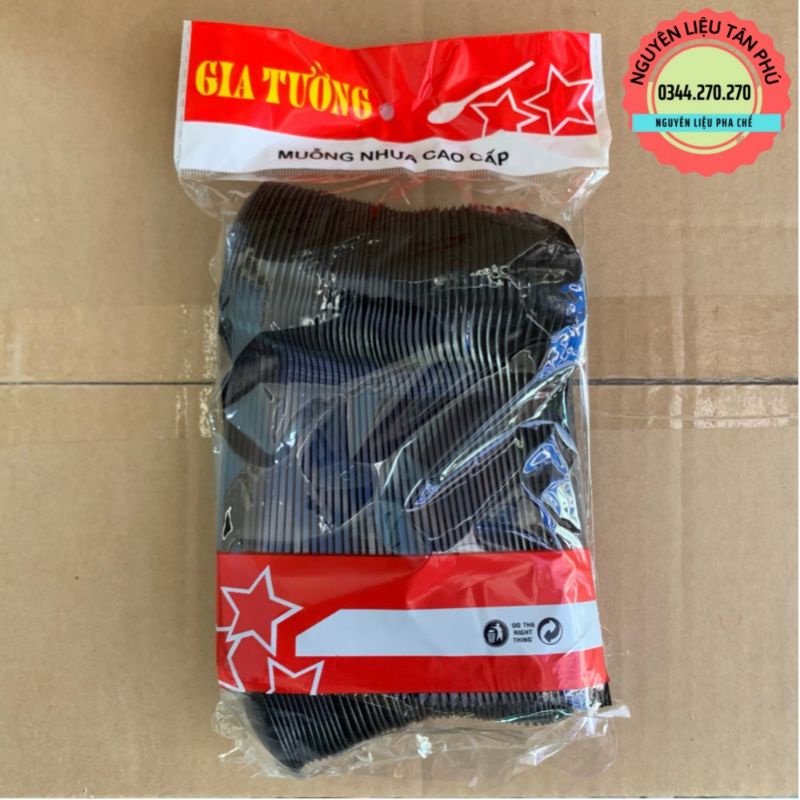 Muỗng nhựa cao cấp dùng cho cà phê, trà sữa, cơm .. 15 CM - Gói 100 cái