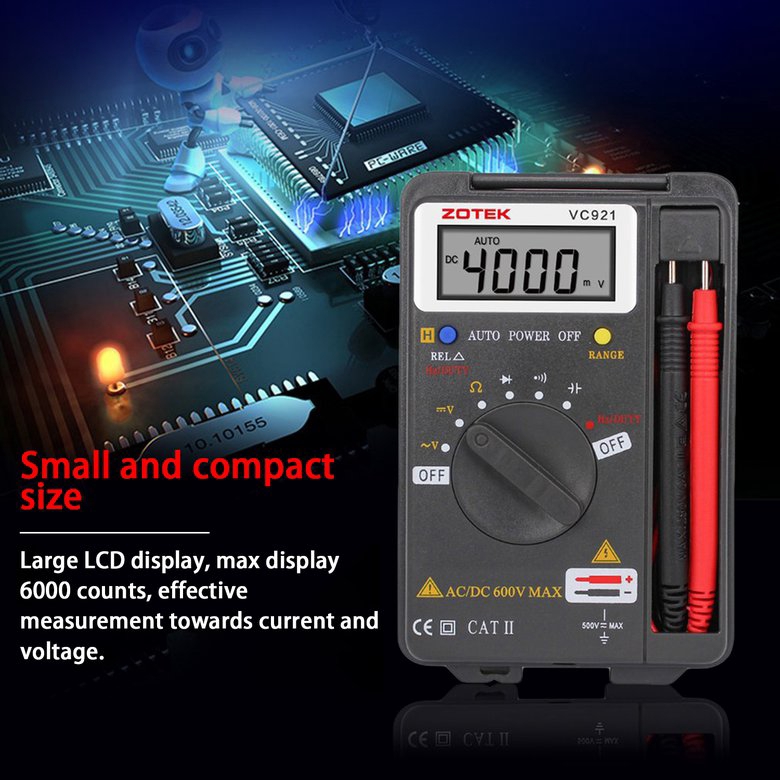 Đồng hồ vạn năng bỏ túi kỹ thuật số tự động PK ZOTEK VC921