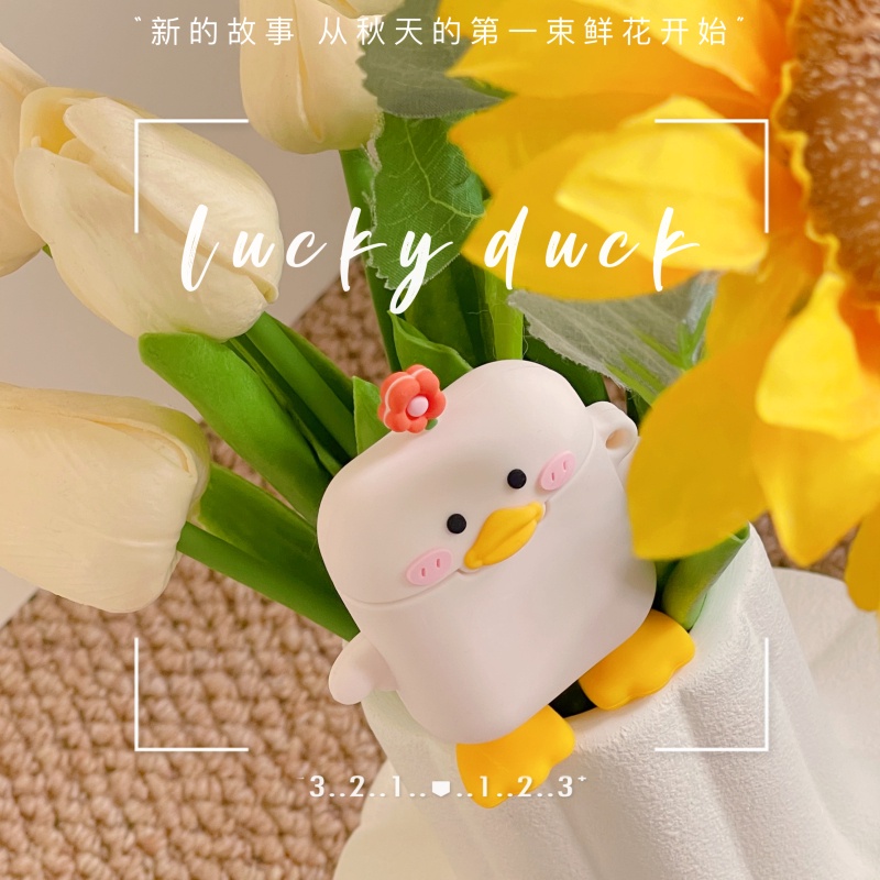 Vỏ Bảo Vệ Hộp Sạc Tai Nghe AirPods3 Gen AirPods3 2021 3 Họa Tiết Hoa & Vịt Dễ Thương Tiện Dụng Ốp