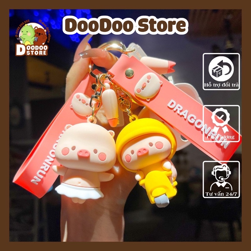 Móc Khoá Heo Đi Xe Máy A73, Móc Chìa Khoá Lợn Con Đáng Yêu