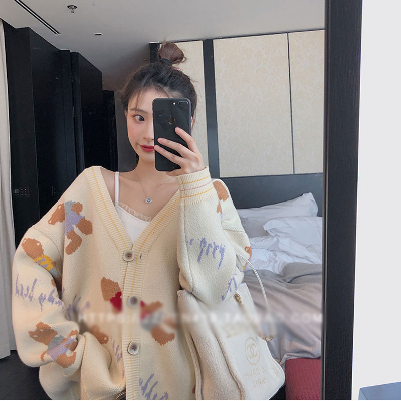 Áo Khoác Cardigan Dệt Kim Cổ V Thời Trang Cho Nữ | BigBuy360 - bigbuy360.vn