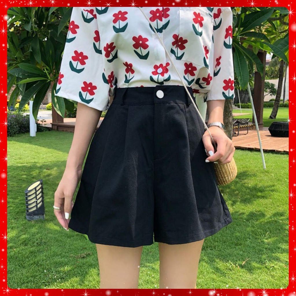 [Trợ giá] Quần Shorts cạp cap xếp ly - Hàng có sẵn