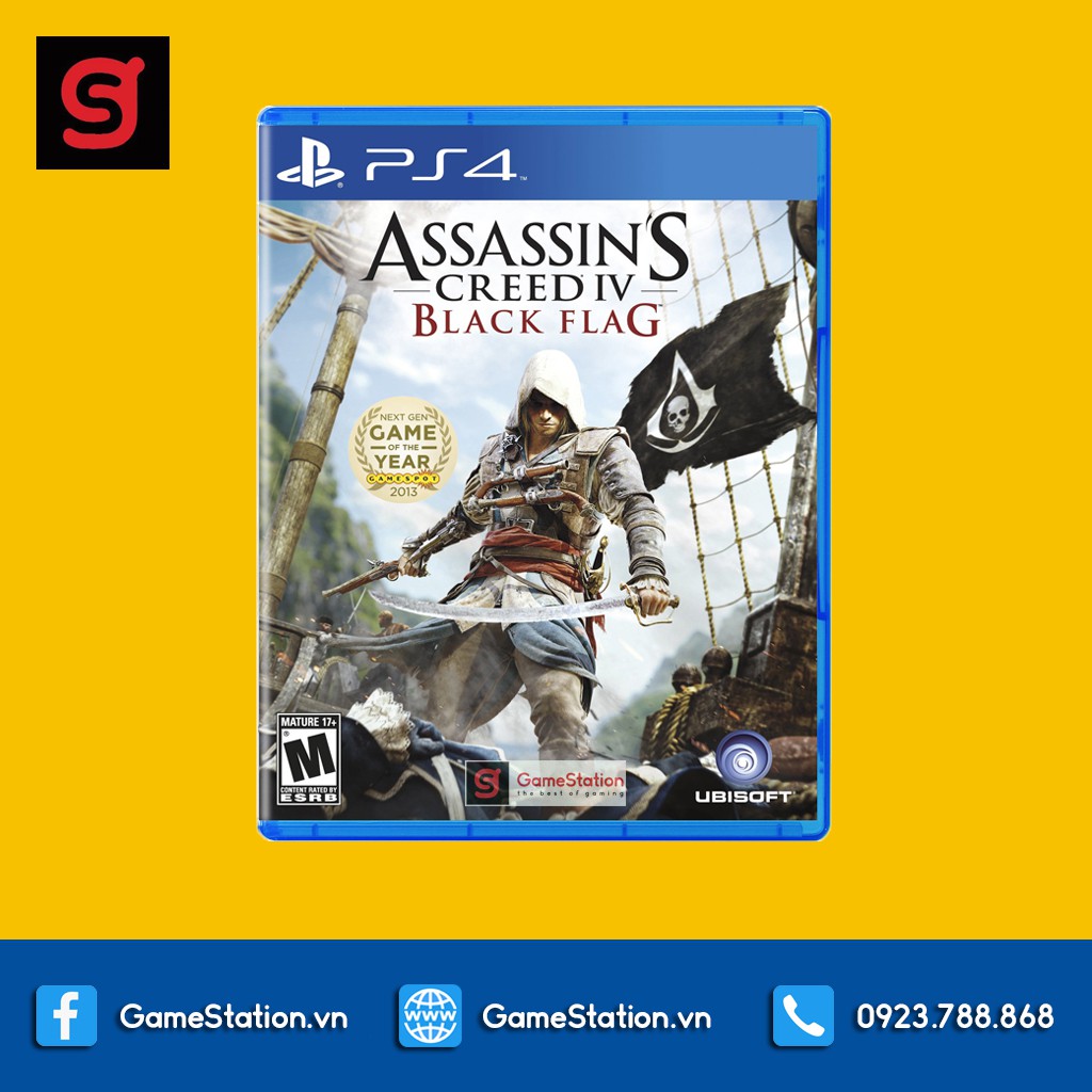 [Freeship toàn quốc từ 50k] Đĩa Game PS4: Assassin's Creed IV: Black Flag - hệ US
