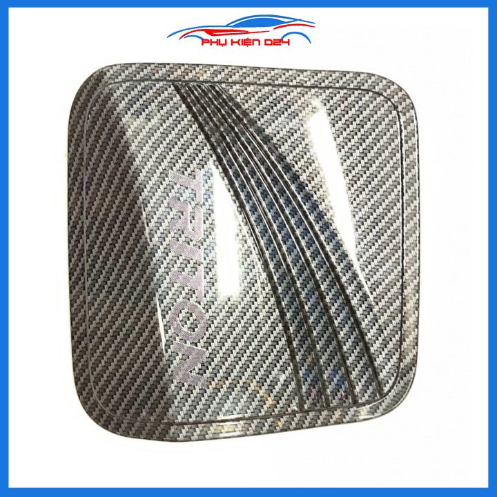 Ốp nắp xăng Triton 2019-2020-2021 vân cacbon bảo vệ chống trầy trang trí ô tô