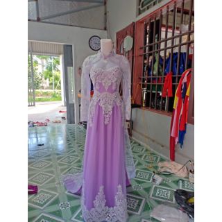 Bộ áo dài màu tím cà