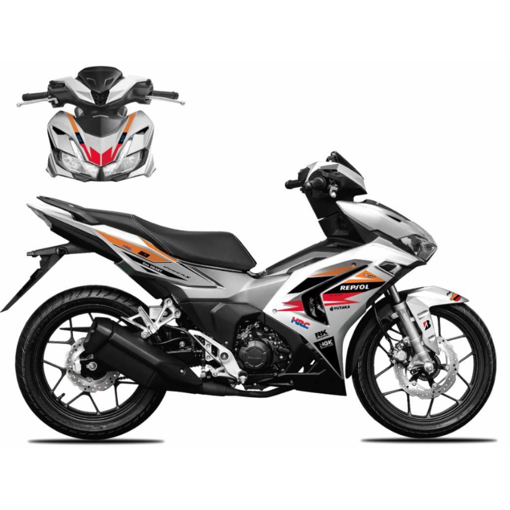 [FreeShip] Tem Decal Rời Winner V3 - mẫu Repsol dán xe bạc - không bay màu - độ bám dính cao