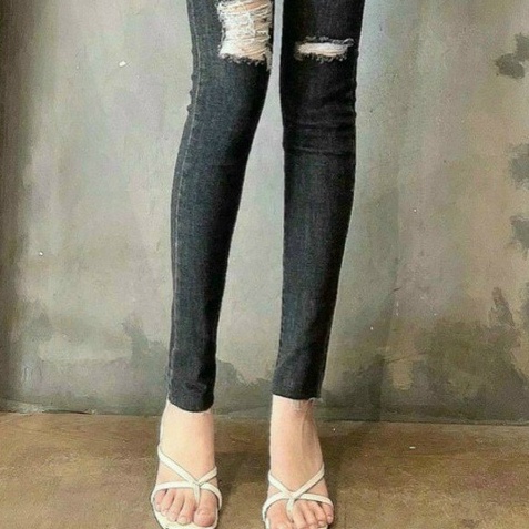 Quần jeans nữ rách gối , quần lưng cao nữ ôm dáng thời thượng T-Fashion Shop