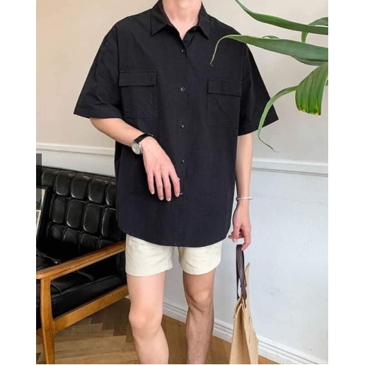 [FREESHIP50K] Áo Sơ Mi Túi Nắp Free Size Nhiều Màu