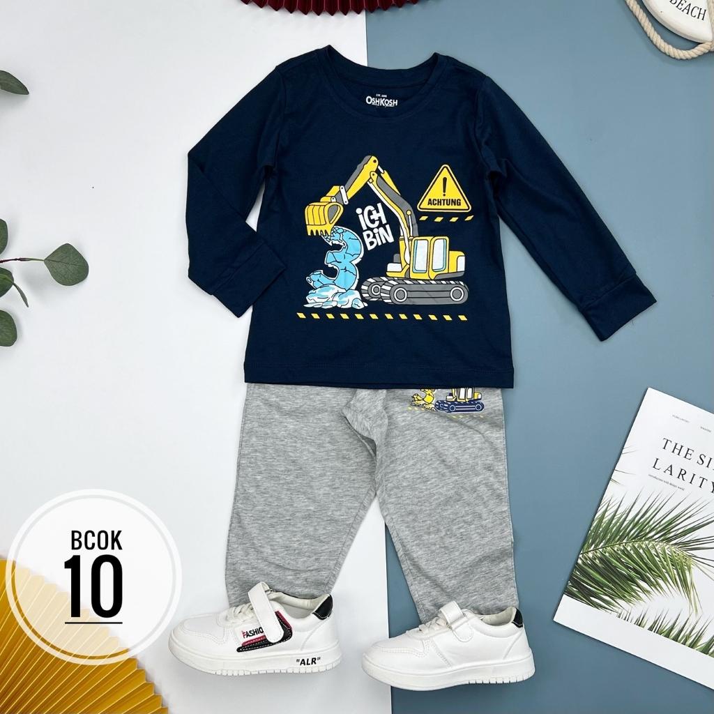 Bộ thu đông bé trai, đồ bộ cho bé trai, chất cotton mềm mát, nhiều màu, size 2-7 - SUNKIDS