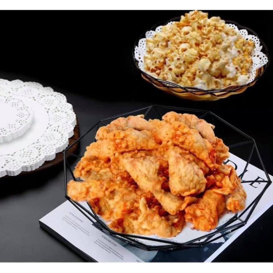 (SIÊU RẺ) (giá sỉ) TẬP 140 TỜ GIẤY THẤM DẦU ĐỤC LỖ HỌA TIẾT TRANG TRÍ MÓN ĂN SIÊU ĐẸP