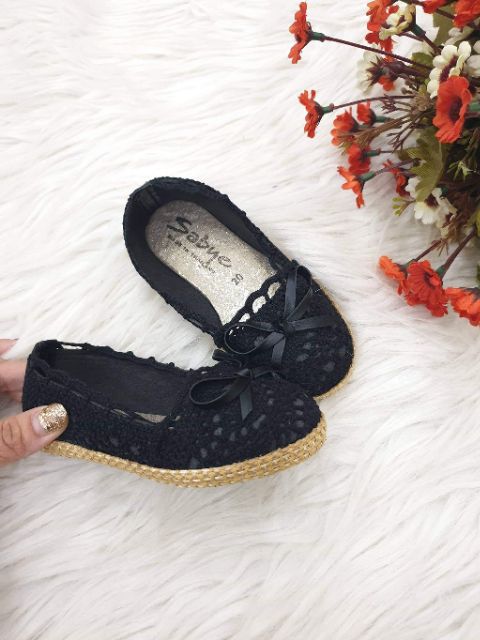 Giày bé gái ren đế cói thailan