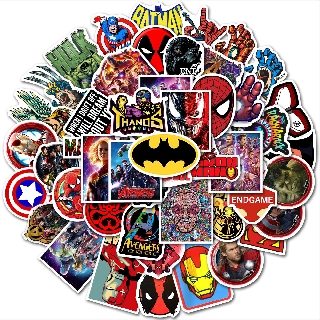 Set 50 stickers hình dán phong cách Marvel chống thấm nước cho Laptop/Điện thoại/Xe hơi