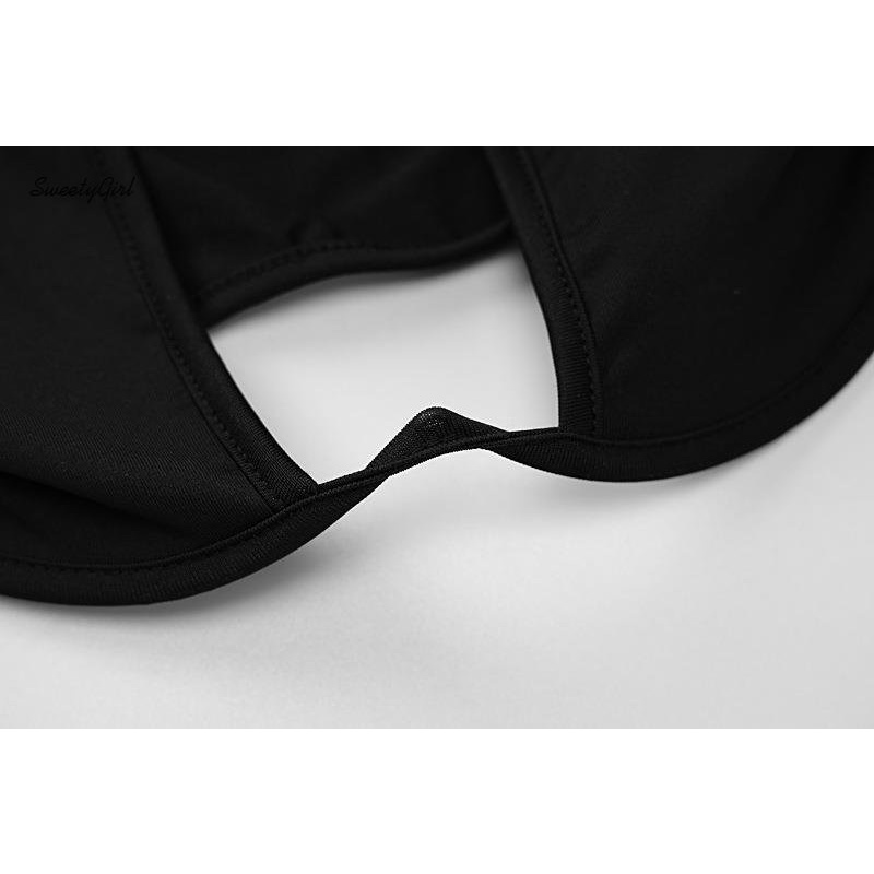 Áo Thun Crop Top Tay Ngắn Cổ Tròn Màu Đen Trơn Thời Trang 2022 Quyến Rũ Dành Cho Nữ