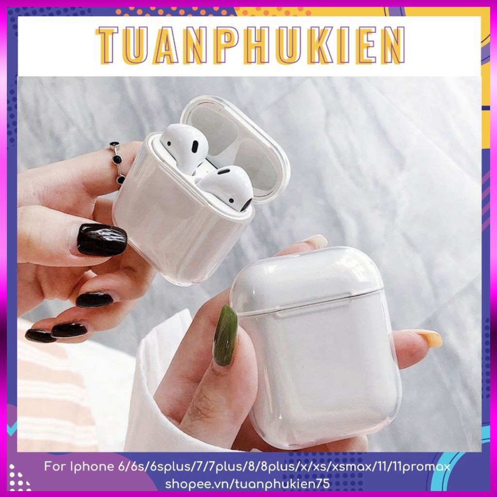 Airpods Case ⚡Freeship ⚡ VỎ BỌC AIRPODS TRONG SUỐT Case Tai Nghe Không Dây Airpods 1/ 2/ i12/ Pro- Tuấn Phụ Kiện