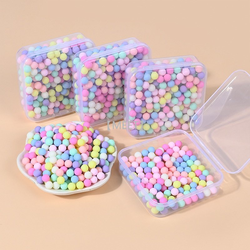 1 Hộp Hạt Tròn Không Xốp Màu Sắc Macaron Dùng Để Làm Đồ Trang Sức DIY