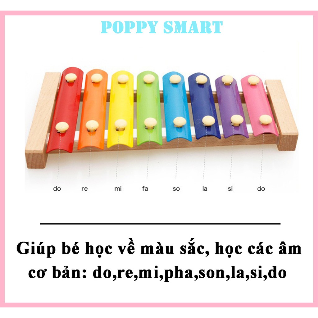 Đàn Xylophone 8 Thanh Cho Bé Học Màu Sắc Kích Thích Thính Giác Phát Triển Não Bộ