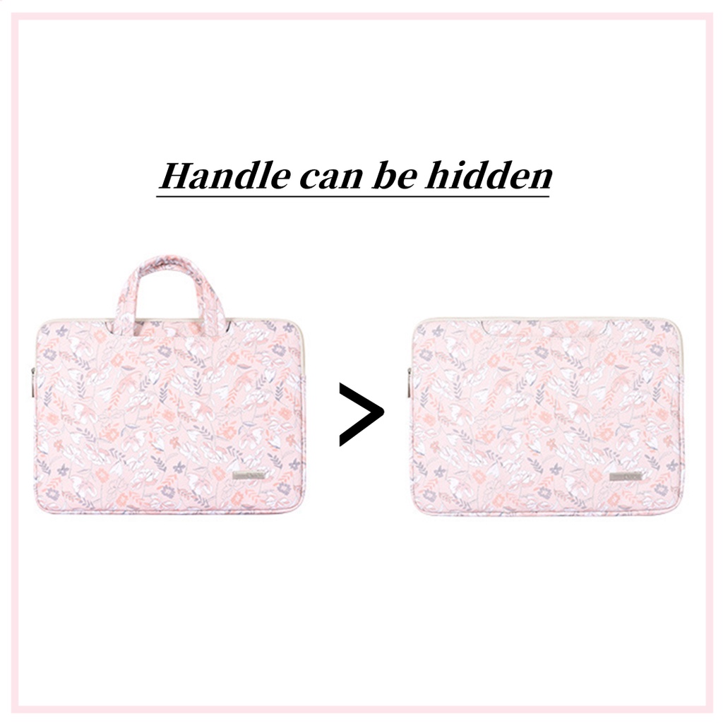 NIXXOS Túi Đựng Laptop/Máy Tính Bảng Họa Tiết Hoa Chống Thấm Nước/Rơi Kèm Quai Xách Tiện Dụng Cho 12 &quot;13&quot; 14 &quot;15&quot; inch