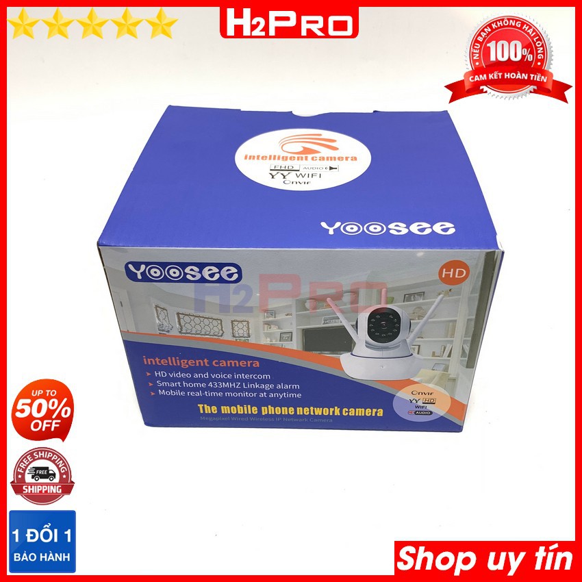 Camera wifi Yoosee 3 râu H2Pro siêu nét 1080p, camera giám sát không dây Yoosee cao cấp giá rẻ (model 2021)