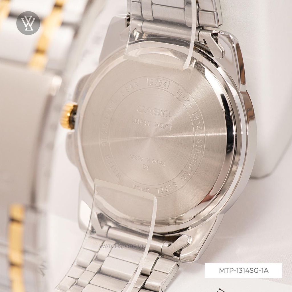 Đồng Hồ Quartz Nam Casio WATCHSTORE MTP-1314SG-1AVDF Thiết Kế Mặt Kính Khoáng 45mm, Dây Kim Loại Và Vỏ Thép Không Gỉ