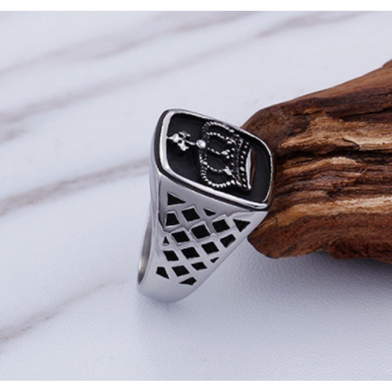 Nhẫn Kim Loại Hình Vương Miện Phong Cách Vintage Cho Nam
