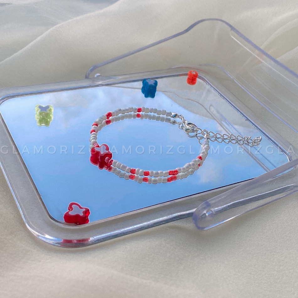 ✨ 𝑨𝑳𝑻𝑯𝑬𝑨 𝑩𝑹𝑨𝑪𝑬𝑳𝑬𝑻 ✨ Vòng tay handmade hạt cườm phối charm nhựa sắc màu Y2k siu dễ thương | Made by Glamorizzz |