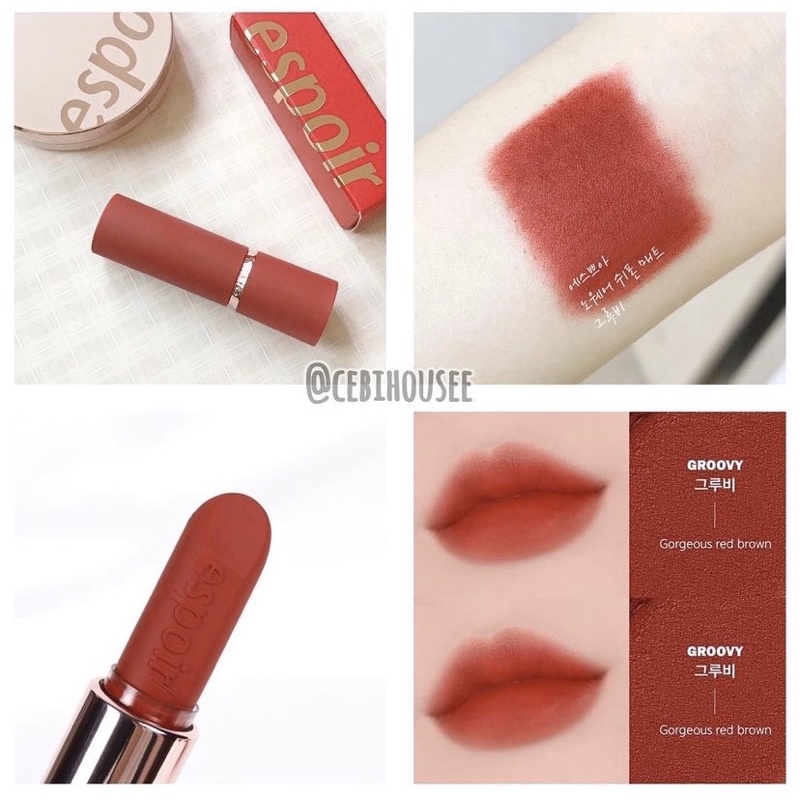 OUTLET son thỏi eSpoir Lipstick No Wear Chiffon Matte chạm nắp