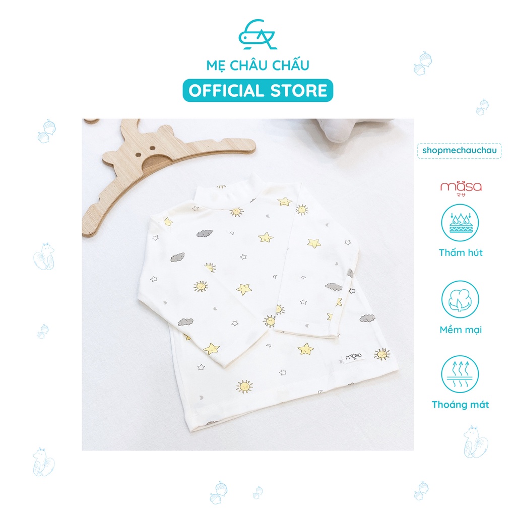 Áo giữ nhiệt cổ 3 phân Makoto thu đông mỏng cho bé trai bé gái Masa (Size 6-9 tháng đến 2-3 Tuôi)