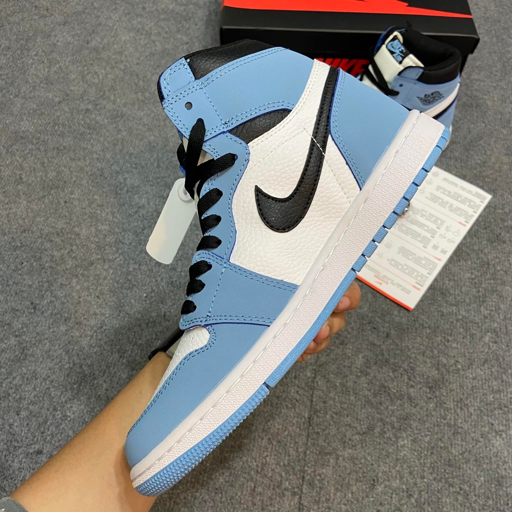 Giày thể thao sneaker Jordan 1 High University [Miễn Phí Đổi Trả], 2 màu xanh trắng cổ cao cực hot