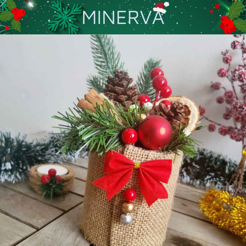 [Christmas] Chậu hoa để bàn trang trí giáng sinh , quà tặng giáng sinh , quà tặng thủ công