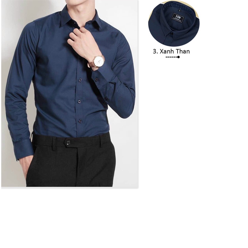Áo Sơ Mi Nam Azila Dài Tay Chất Vải Lụa Nến Co Giãn Hàng Hôp Cổ Cứng Trẻ Trung - SM16