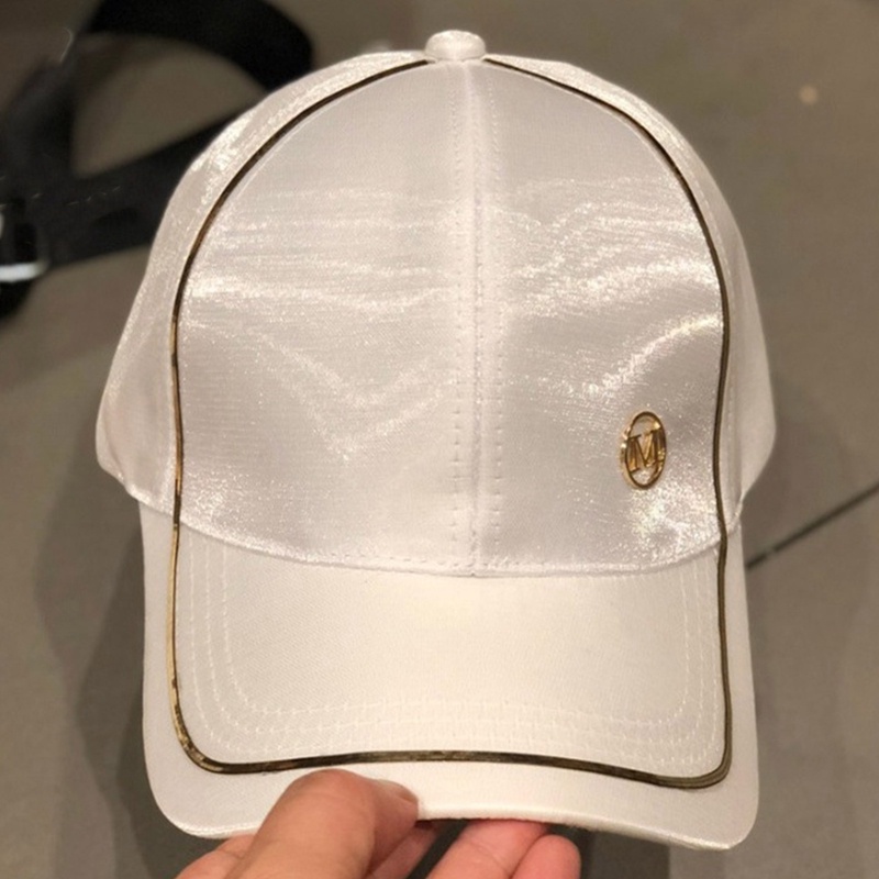 Mũ Lưỡi Trai Vải Satin In Chữ M Phong Cách Hip Hop Thời Trang Xuân Hè Cho Bạn Gái