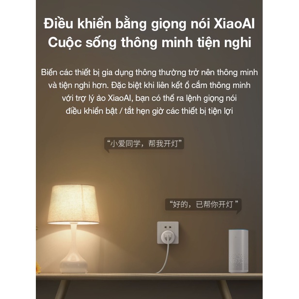 Ổ cắm điện thông minh đa năng wifi Xiaomi Gosund CP1 kết nối app hẹn giờ điều khiển từ xa bằng điện thoại 2500w
