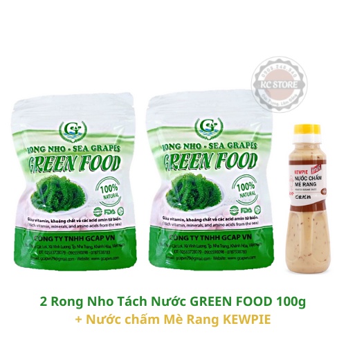 Rong nho tách nước GREEN FOOD 100gr + sốt mè rang | BigBuy360 - bigbuy360.vn