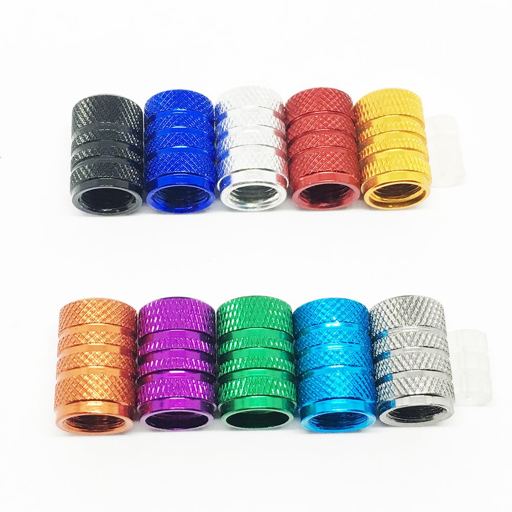 Set 4 nắp van bánh xe đạp/ xe máy bằng hợp kim nhôm chống bụi nhiều màu sắc