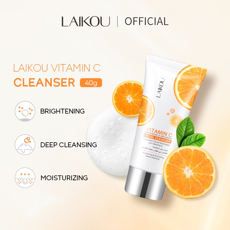 Sữa Rửa Mặt LAIKOU Vitamin C Làm Sáng Da 40g