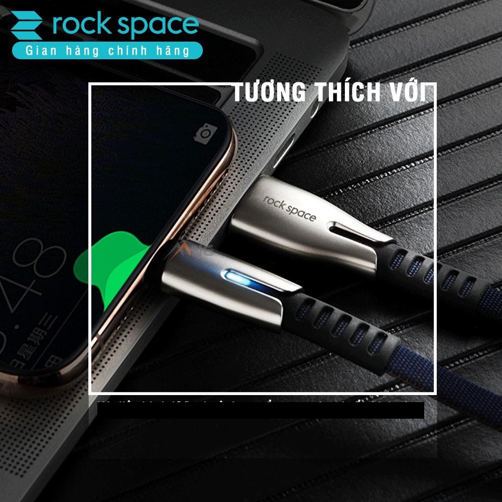 Dây cáp sạc nhanh Rockspace M2 chính hãng cho ip5s trở lên sạc nhanh 2,4A không nóng máy dây dẹt đèn led  -  BH 12 tháng