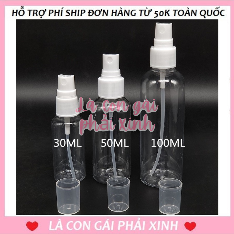 Lọ chiết mỹ phẩm/ pet xịt phun sương du lịch dung tích 50ml, 100ml