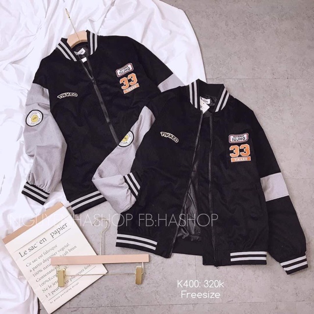 Áo khoác bomber nhung cadigan thể thao