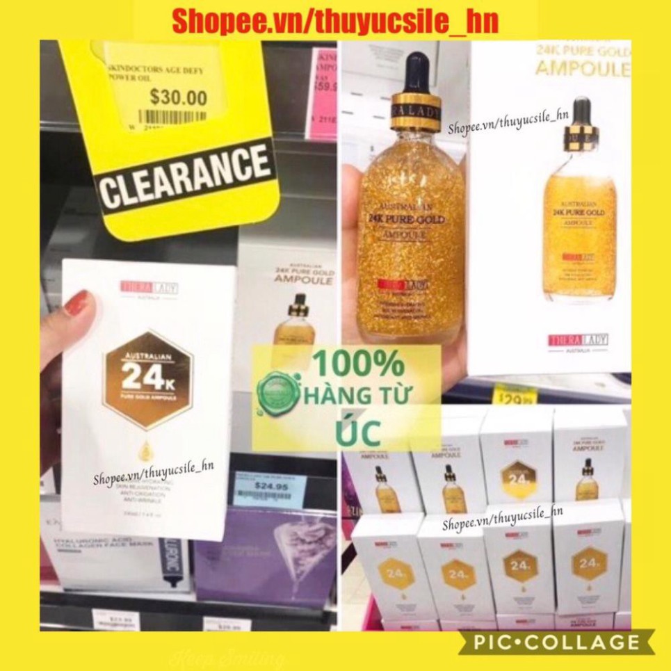 (Date 2023) Serum Dưỡng Da Thera Lady Australian 24K Pure Gold Ampoule 100ml Của Úc - Serum Vảy vàng