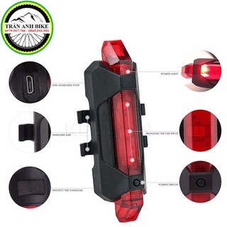 Đèn led sau xe đạp RapidX DC-918