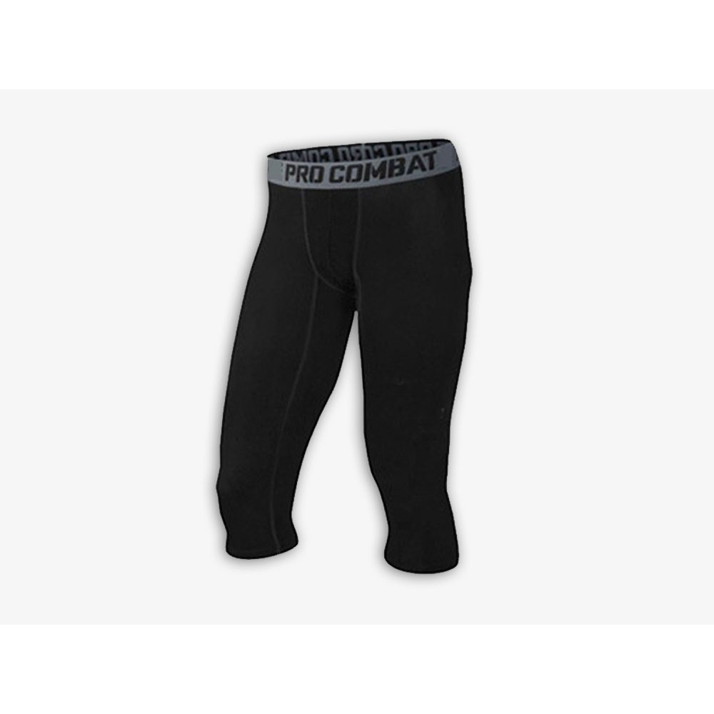 QUẦN PRO COMBAT LOẠI 3/4 QUA GỐI - ĐEN TRƠN - THÍCH HỢP GYM - THỂ THAO