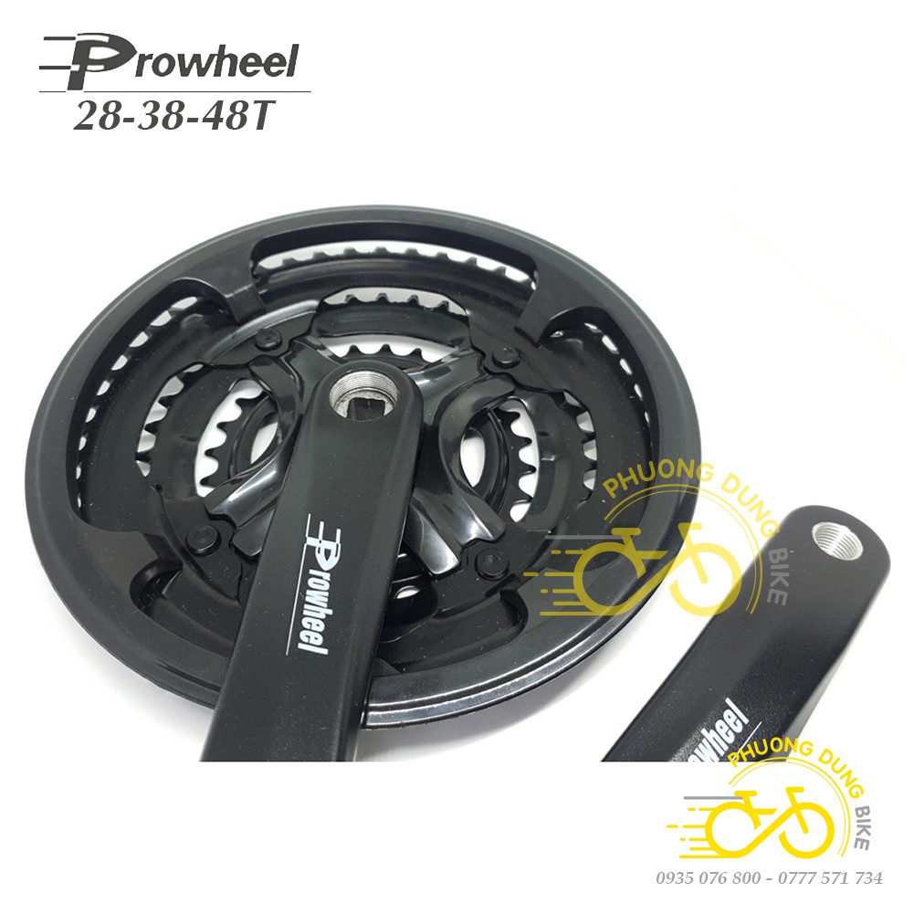 Đùi dĩa (Giò dĩa) xe đạp PROWHEEL Crankset AD43  28-38-48T